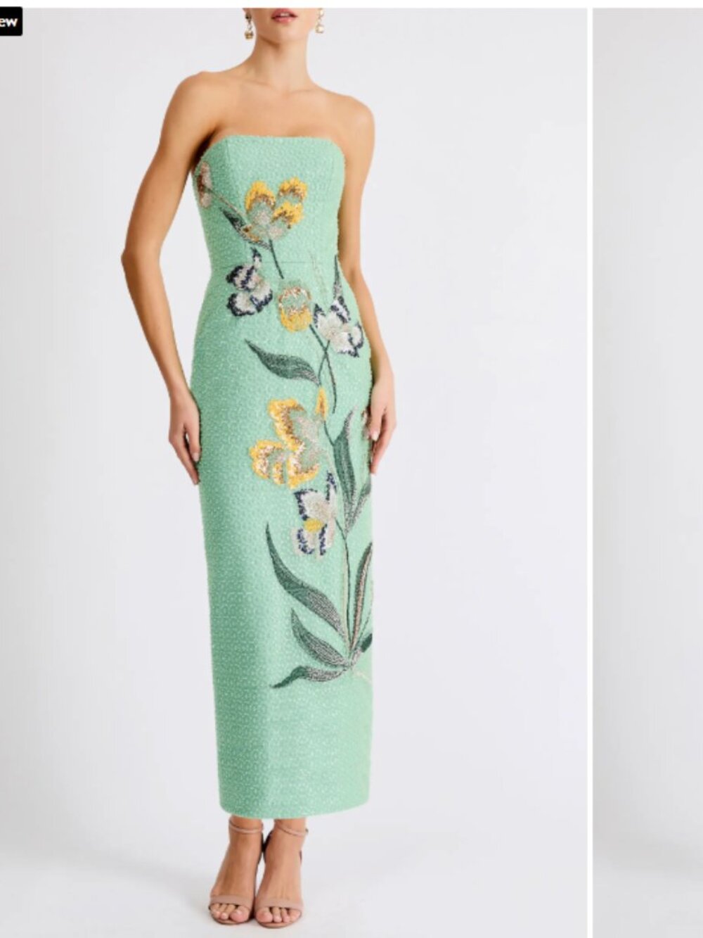 HELSI Sofia Beaded Strapless Sheath Maxi Dress